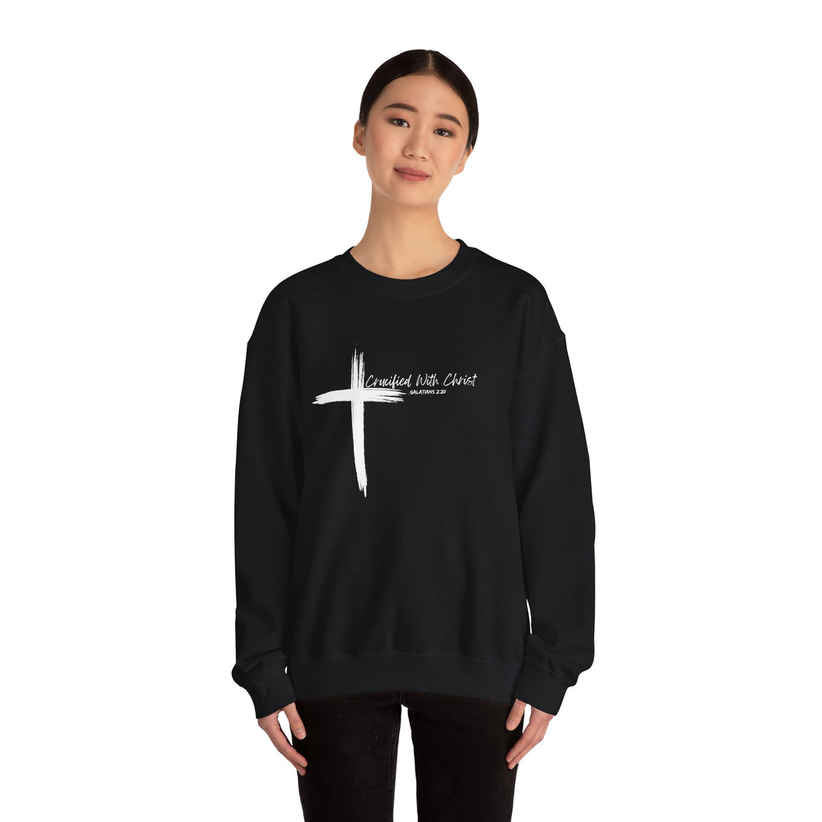 Crucified With Christ Ver.2- Christian Faith Crewneck Sweatshirt