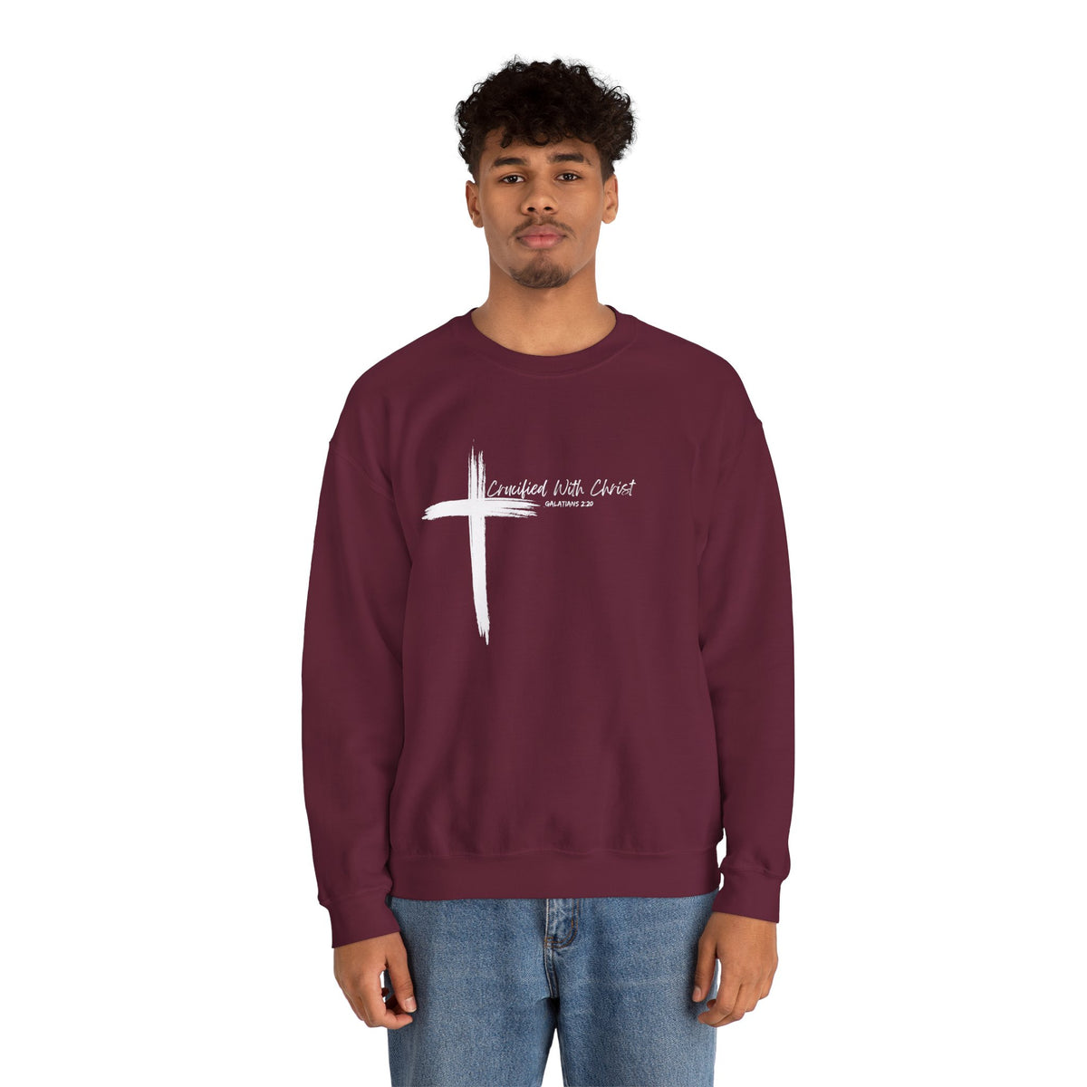 Crucified With Christ Ver.2- Christian Faith Crewneck Sweatshirt