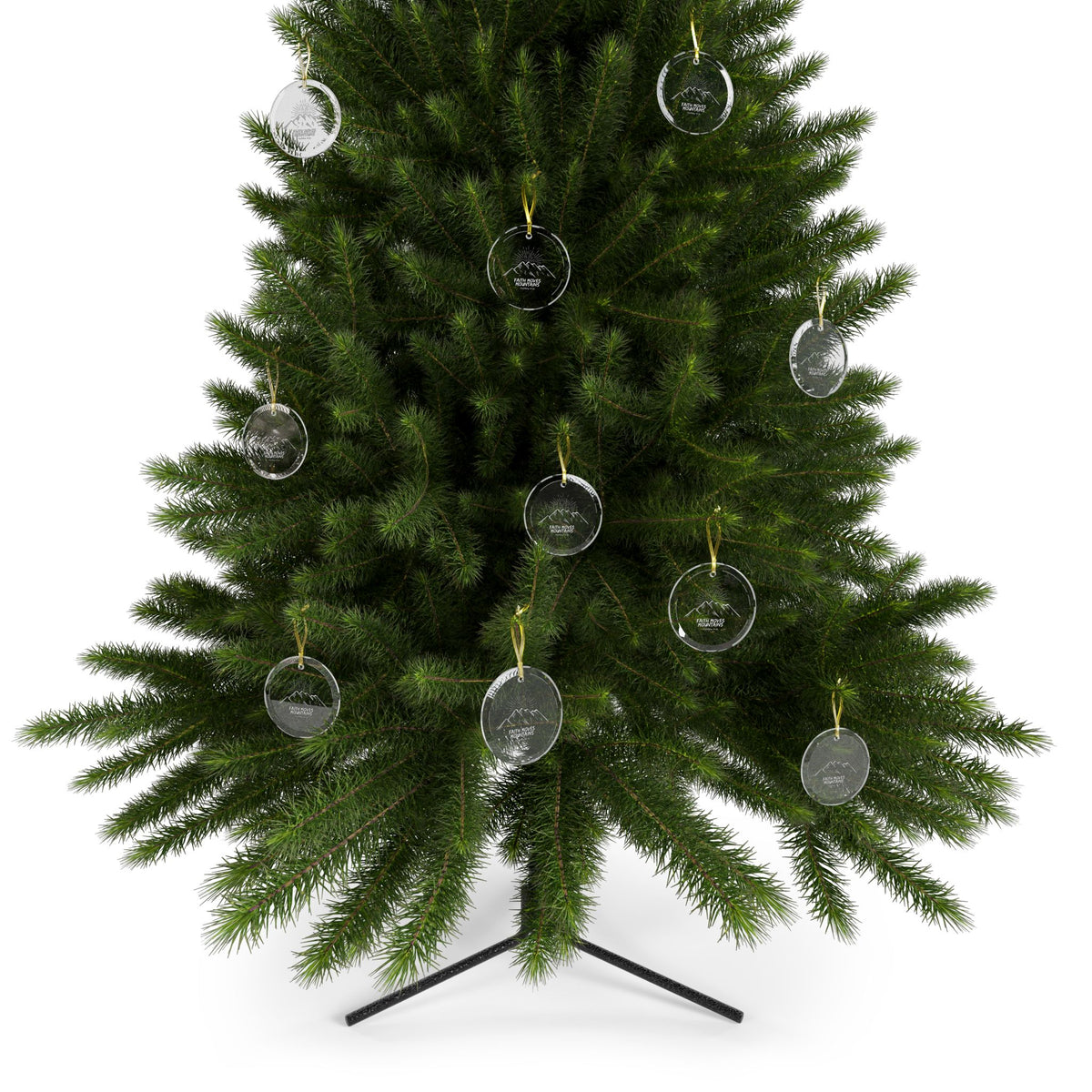 Faith Moves Mountains Glass Ornaments