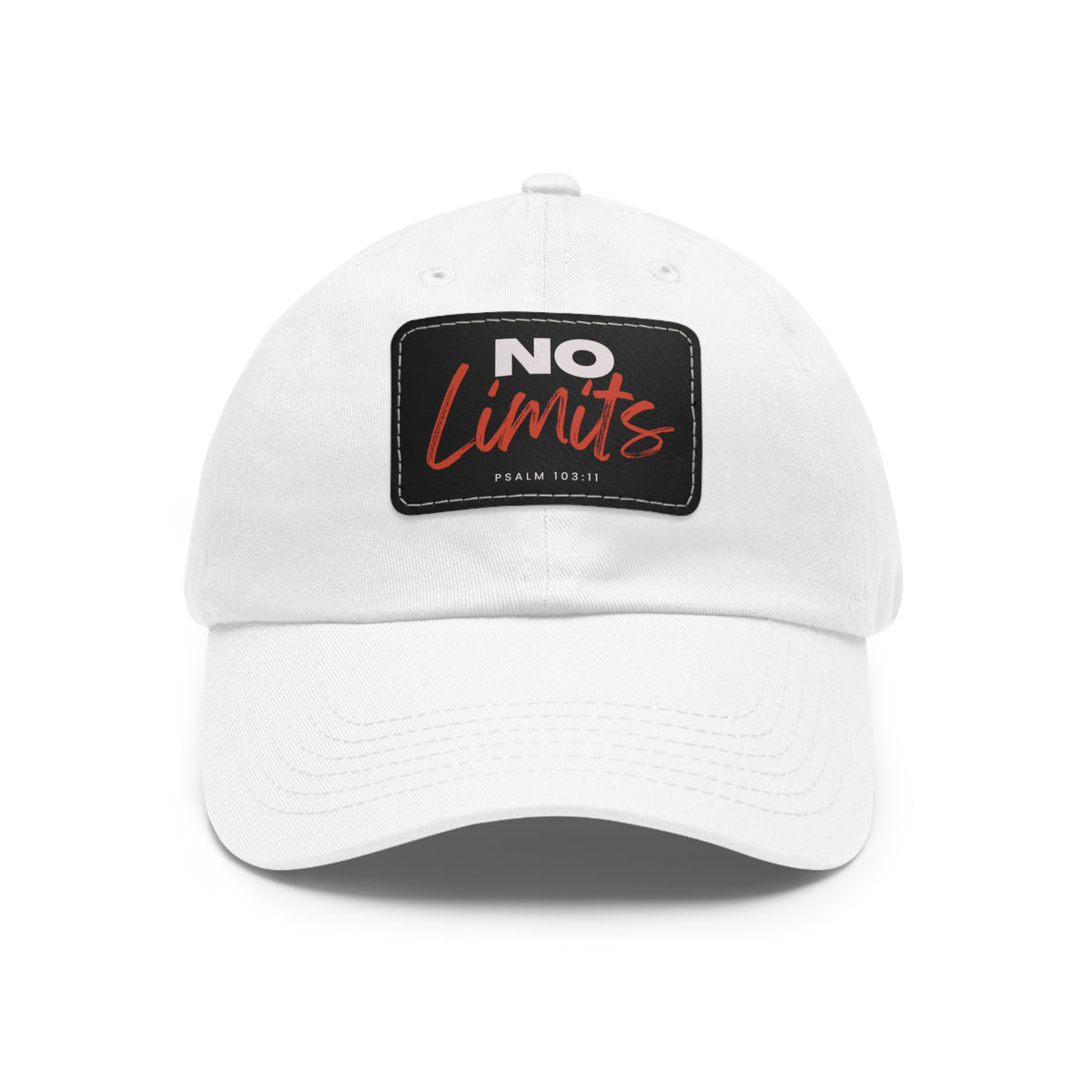 No Limits- Dad Hat with Leather Patch (Rectangle)