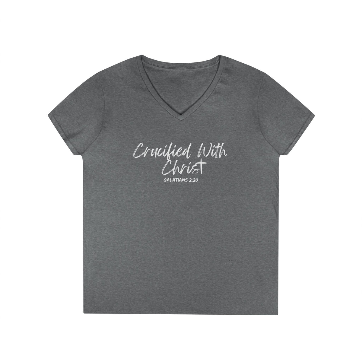 Crucified With Christ- Ladies' V-Neck T-Shirt