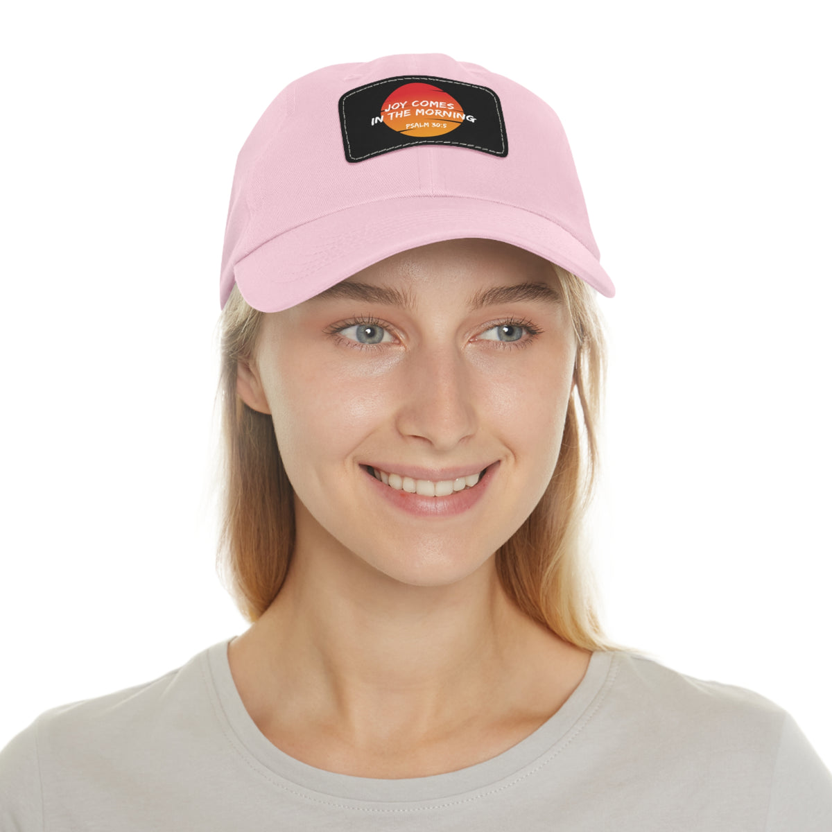 Joy Comes in the Morning- Dad Hat with Leather Patch (Rectangle)