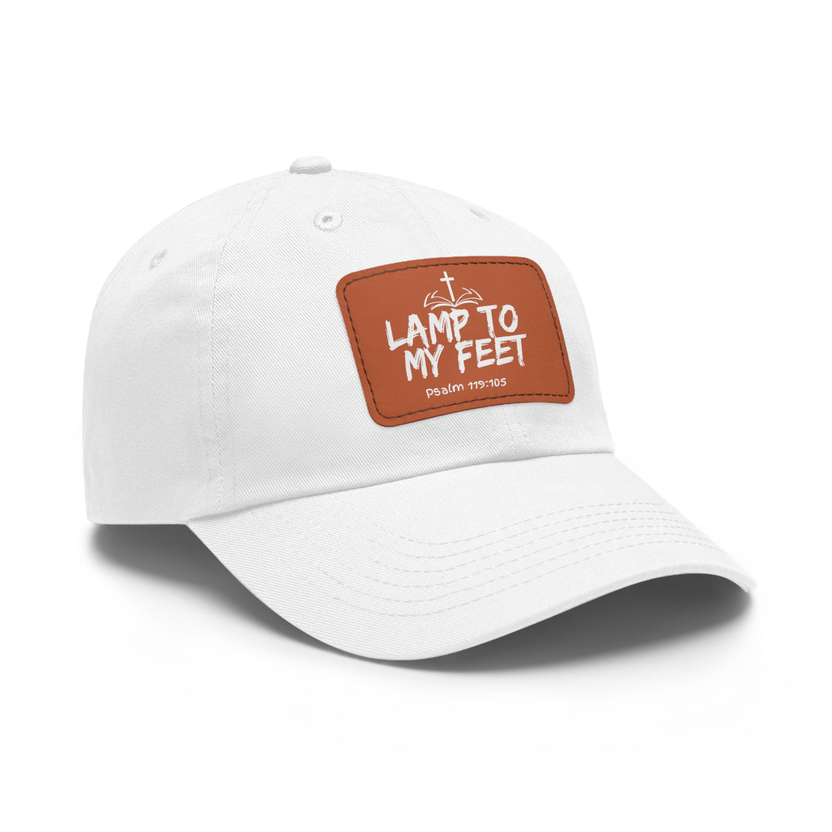 Lamp To My Feet- Dad Hat with Leather Patch (Rectangle)