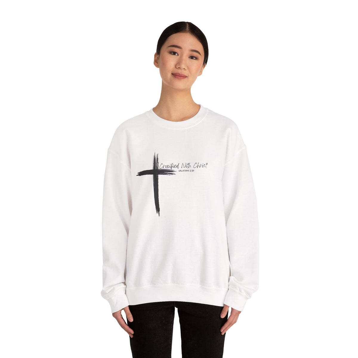 Crucified With Christ Ver.2- Christian Faith Crewneck Sweatshirt