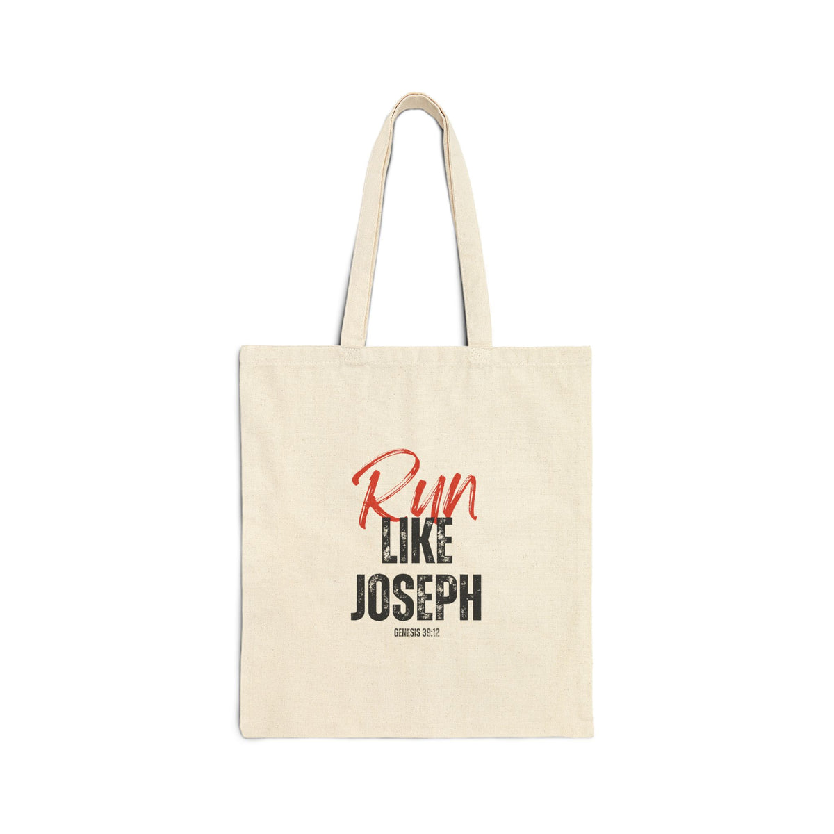 Run Like Joseph- Cotton Canvas Tote Bag