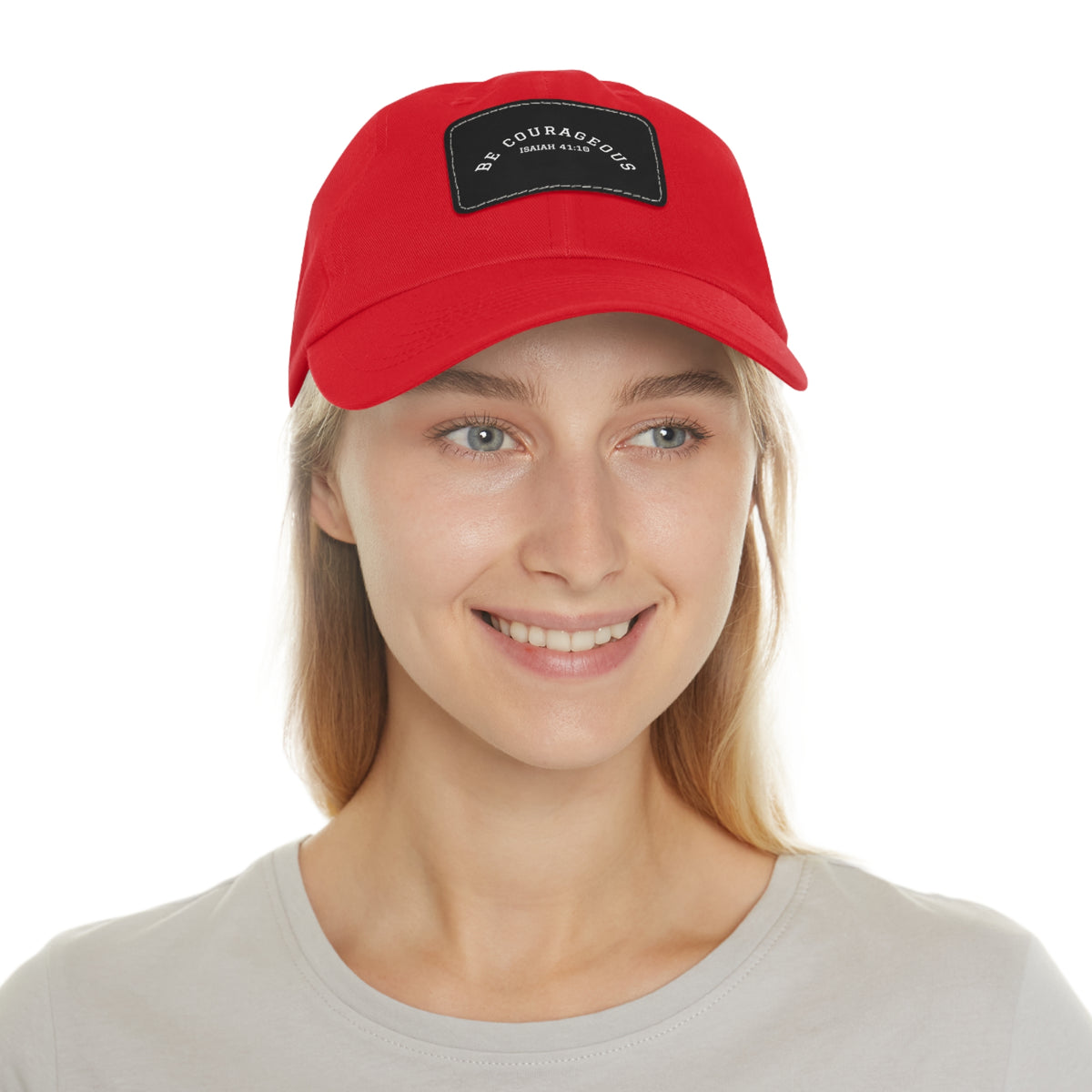 Be Courageous- Dad Hat with Leather Patch (Rectangle)