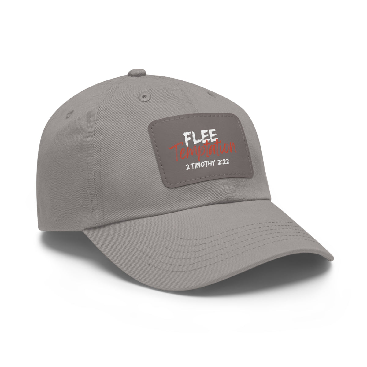 Flee Temptation- Dad Hat with Leather Patch (Rectangle)
