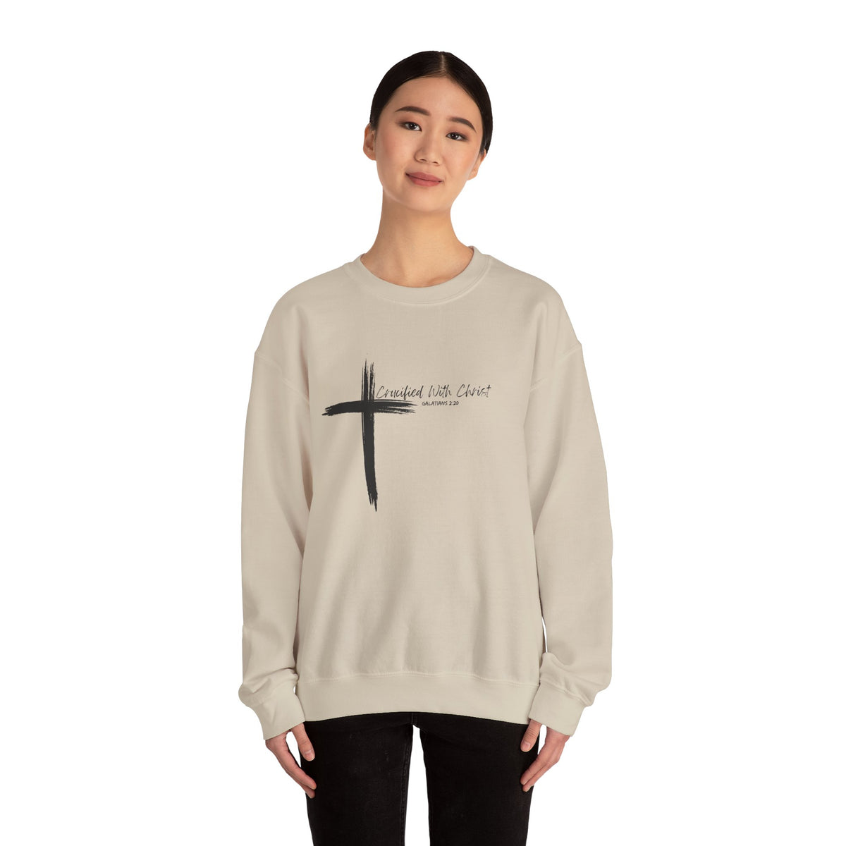 Crucified With Christ Ver.2- Christian Faith Crewneck Sweatshirt