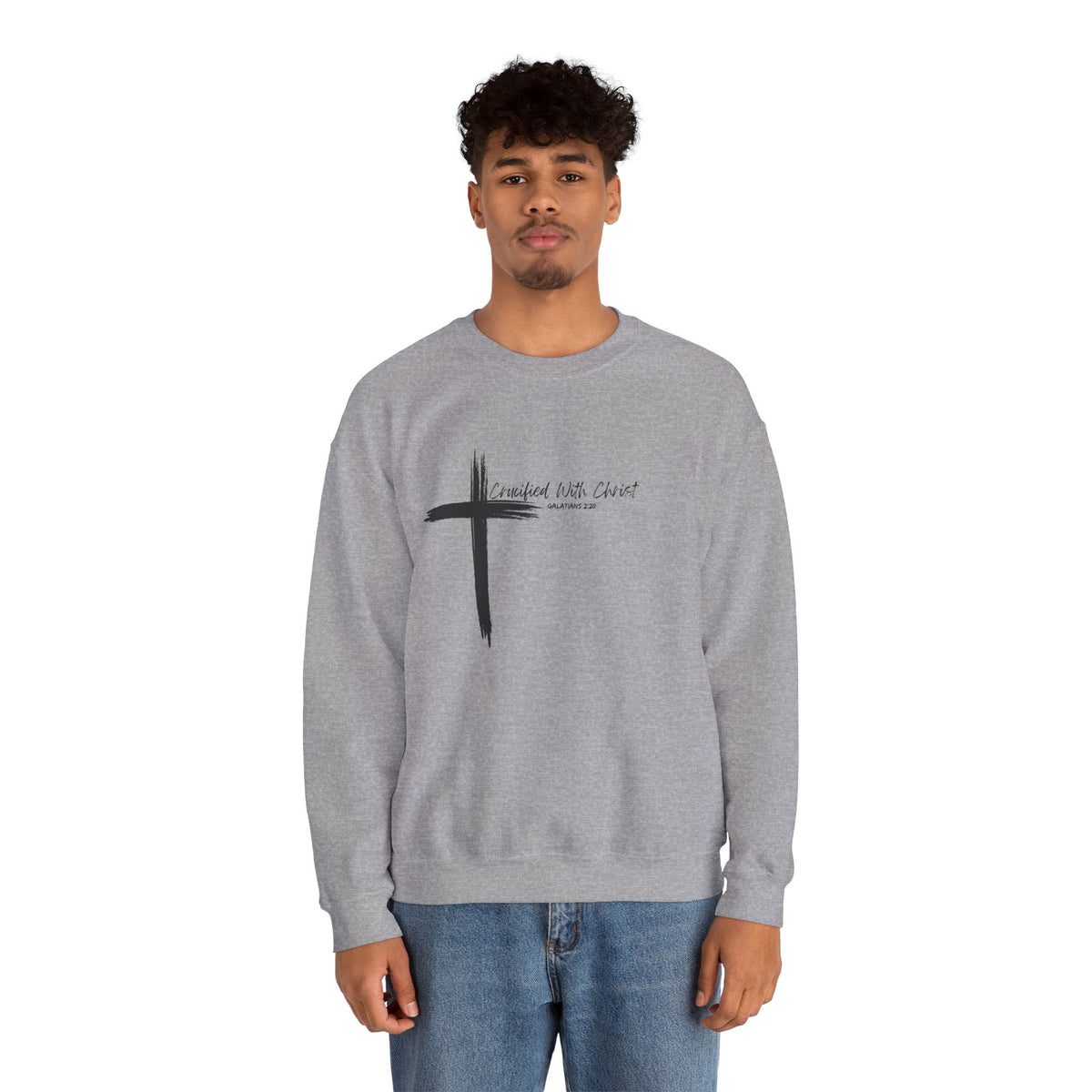 Crucified With Christ Ver.2- Christian Faith Crewneck Sweatshirt