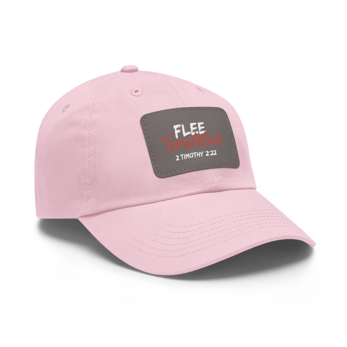 Flee Temptation- Dad Hat with Leather Patch (Rectangle)