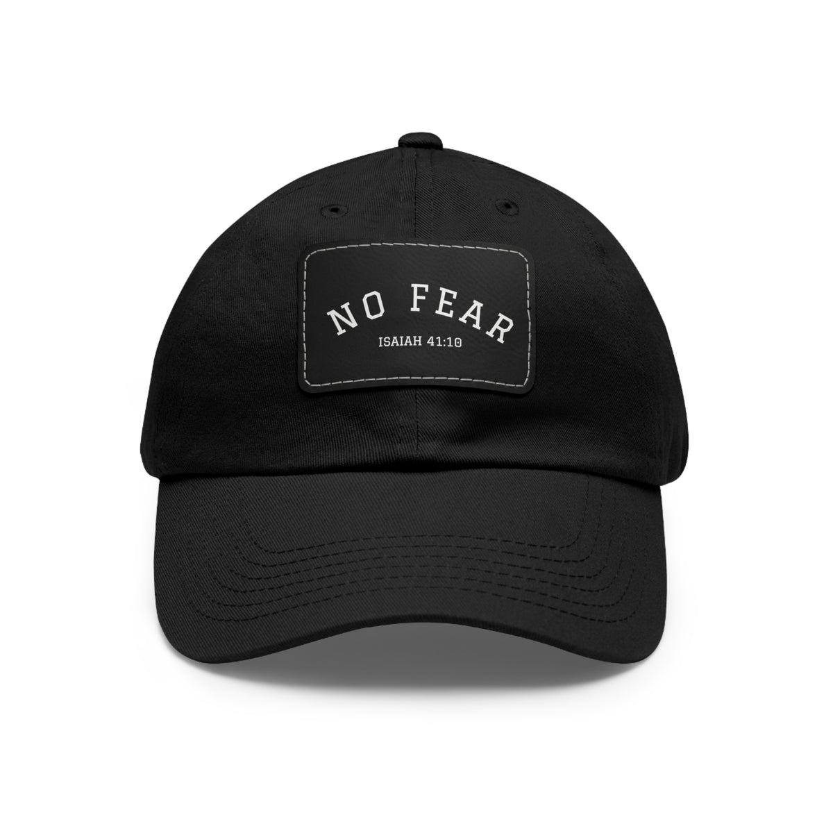No Fear- Dad Hat with Leather Patch (Rectangle)