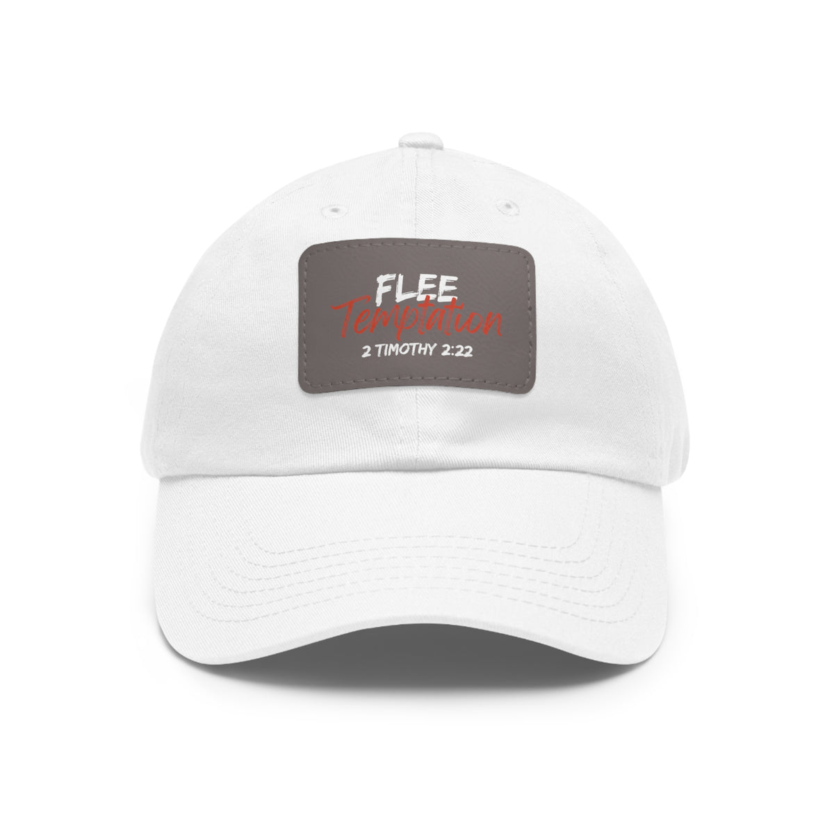 Flee Temptation- Dad Hat with Leather Patch (Rectangle)