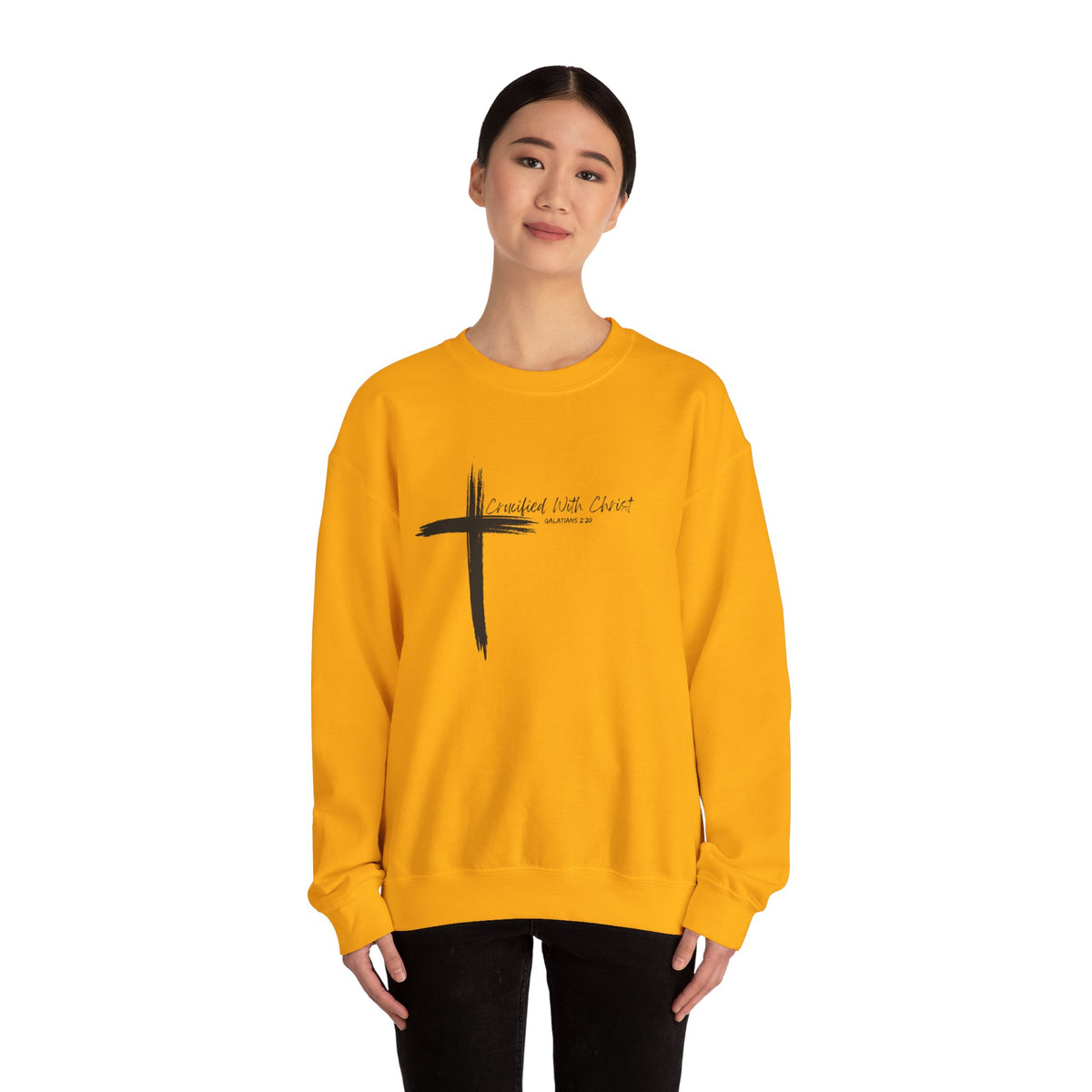 Crucified With Christ Ver.2- Christian Faith Crewneck Sweatshirt