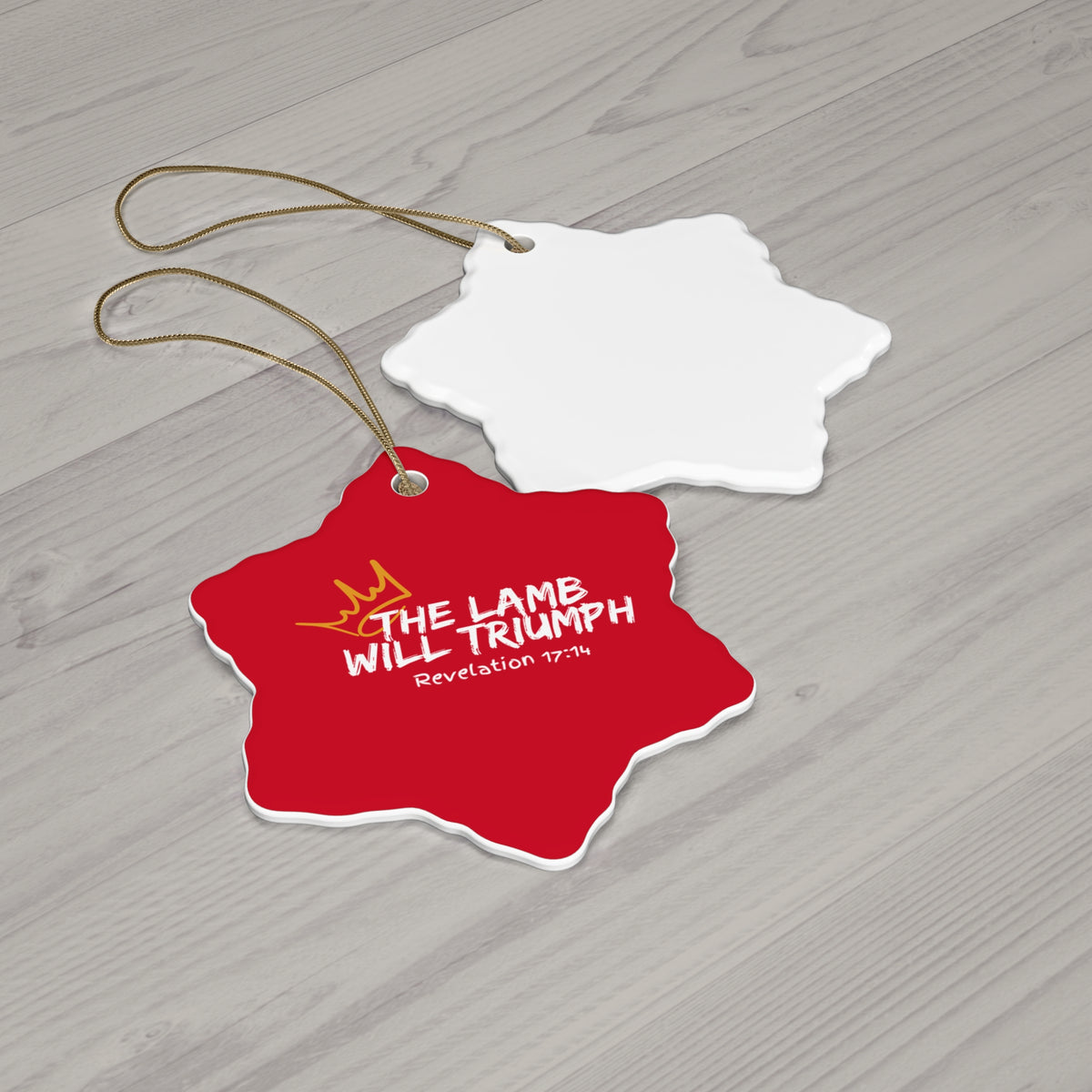 The Lamb Will Triumph- Ceramic Ornament, 2 Shapes