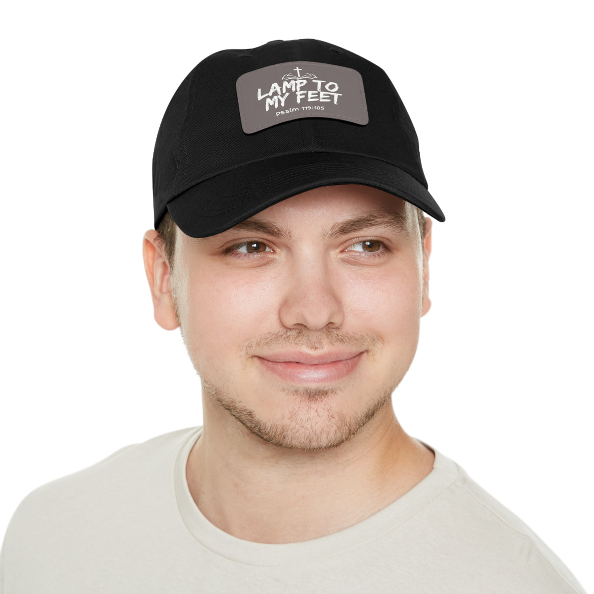 Lamp To My Feet- Dad Hat with Leather Patch (Rectangle)