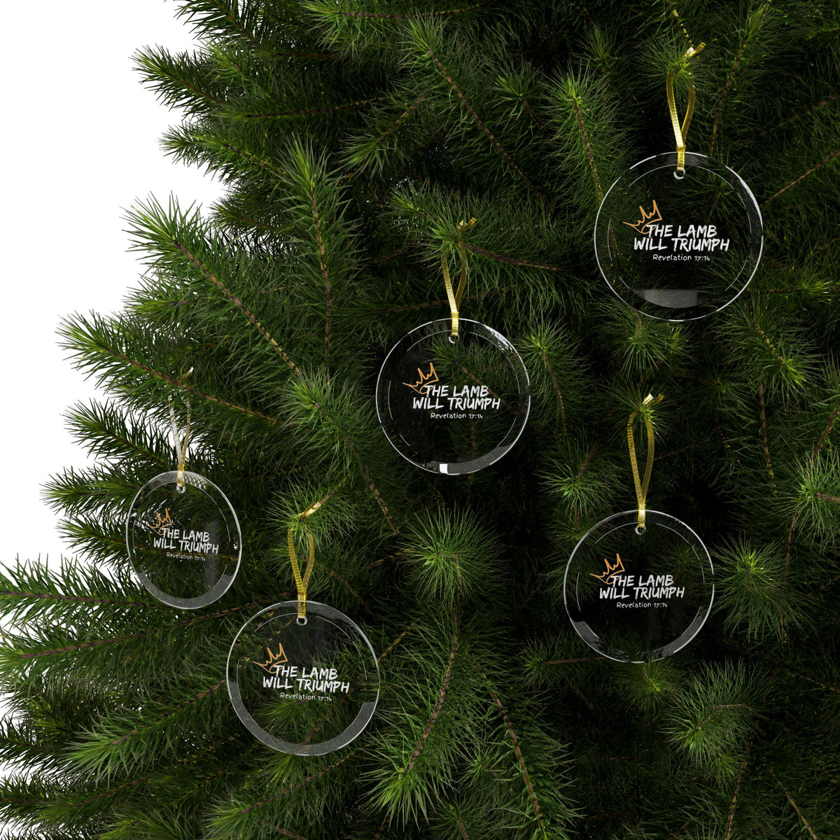 The Lamb Will Triumph Glass Ornaments