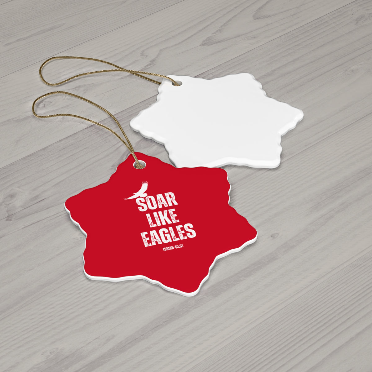 Soar Like Eagles Ceramic Ornament, 2 Shapes