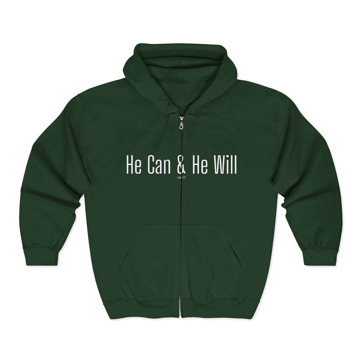 He Can & He Will | Men's Heavy Blend™ Full Zip Hooded Sweatshirt