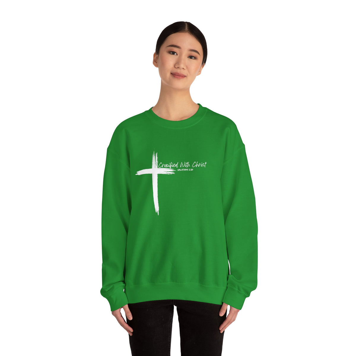Crucified With Christ Ver.2- Christian Faith Crewneck Sweatshirt