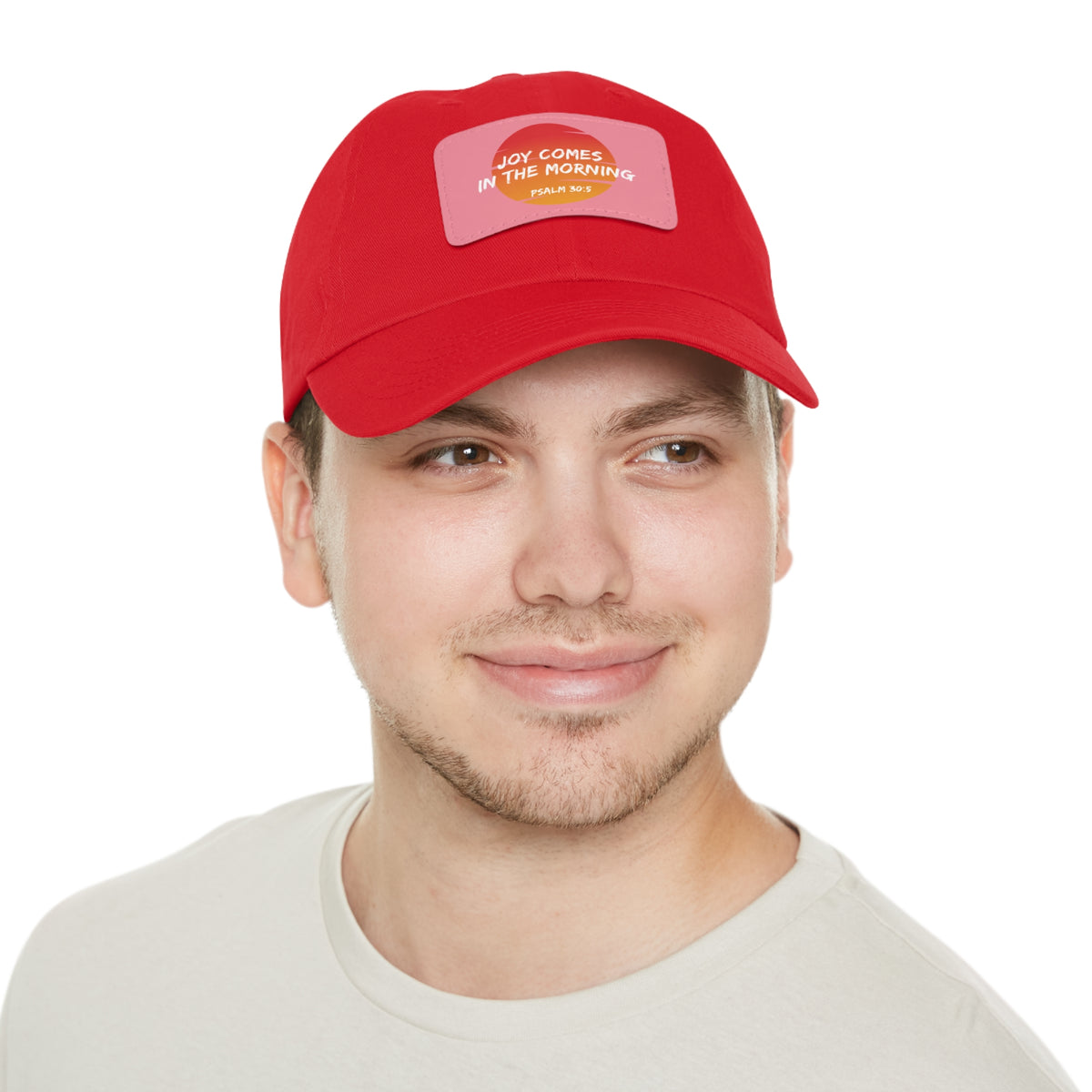 Joy Comes in the Morning- Dad Hat with Leather Patch (Rectangle)