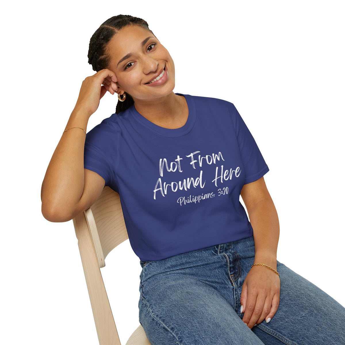 Not From Around Here- Unisex Softstyle T-Shirt