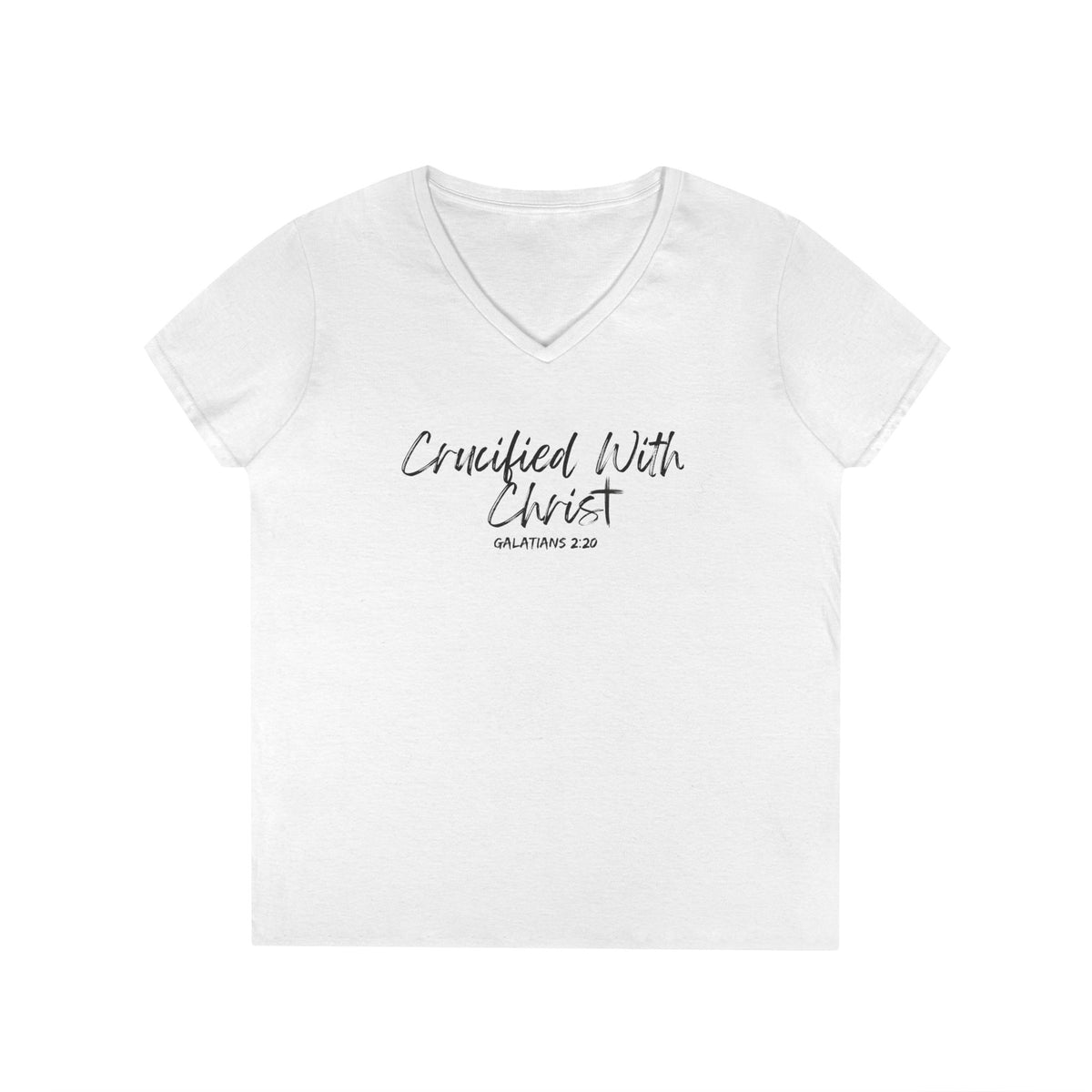 Crucified With Christ- Ladies' V-Neck T-Shirt