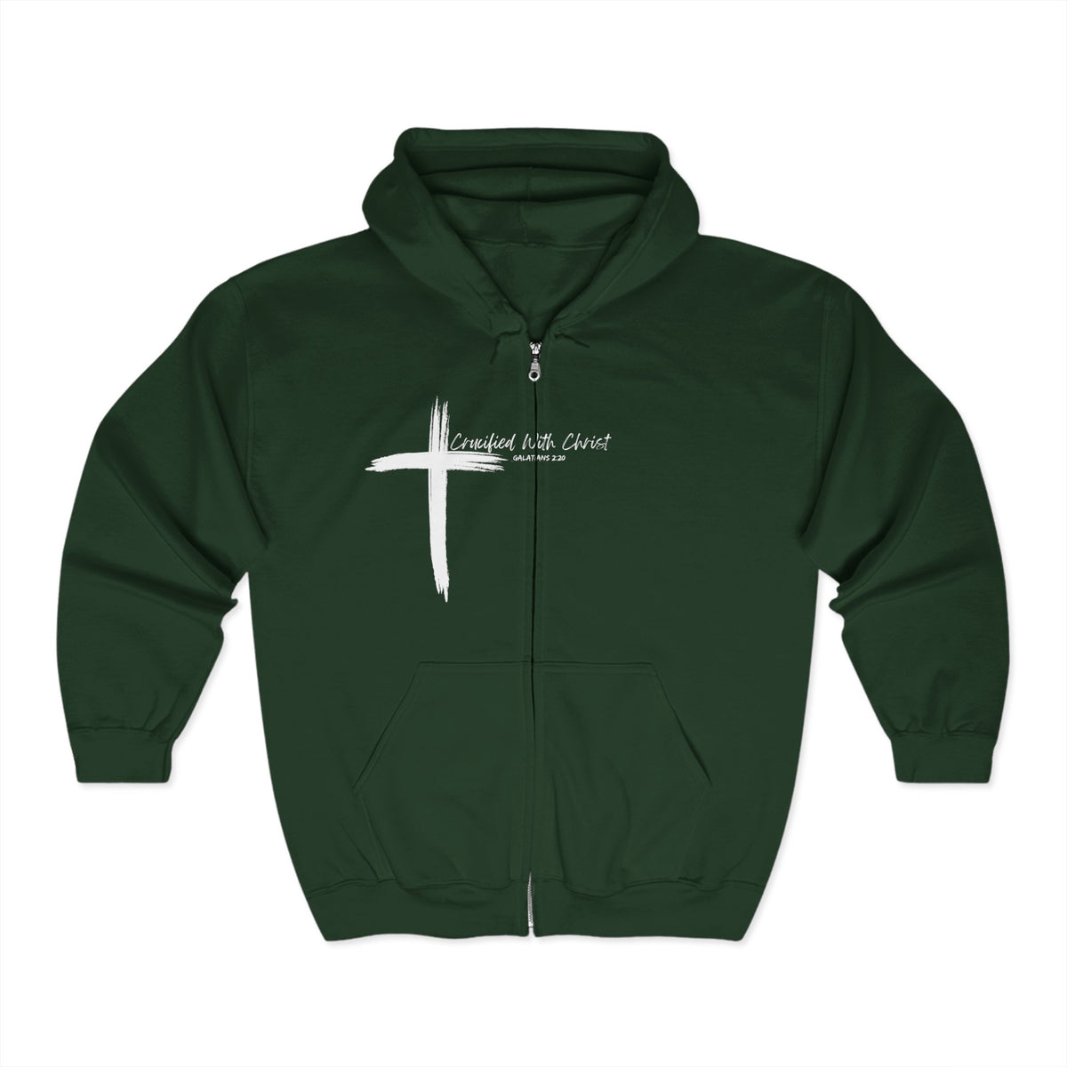 Crucified With Christ Ver.2 | Unisex Heavy Blend™ Full Zip Hooded Sweatshirt