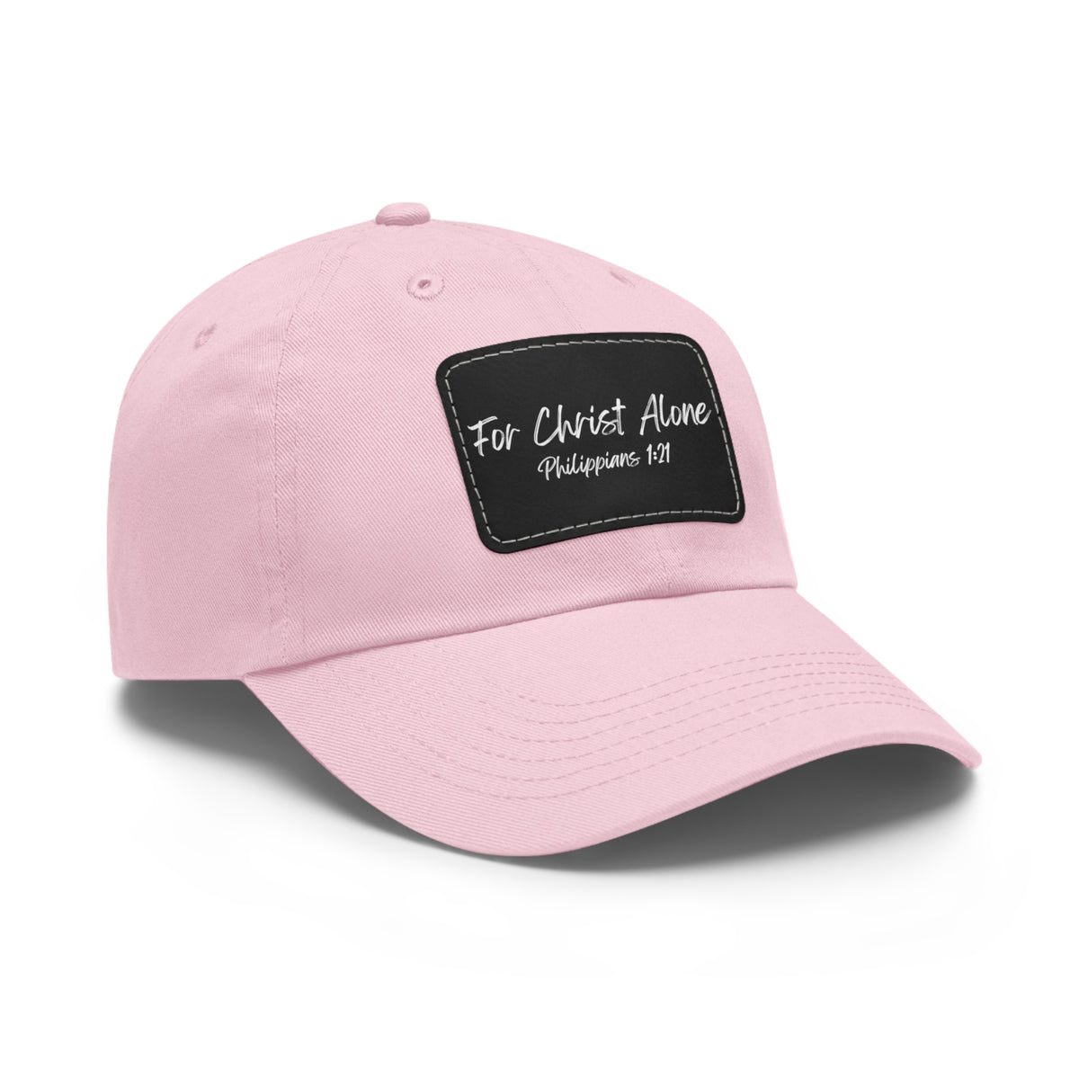 For Christ Alone- Dad Hat with Leather Patch (Rectangle)