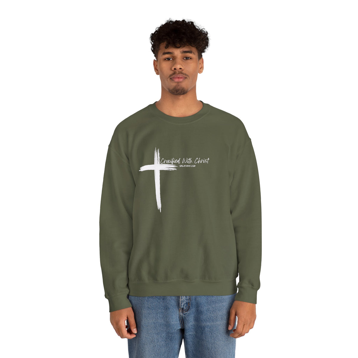 Crucified With Christ Ver.2- Christian Faith Crewneck Sweatshirt