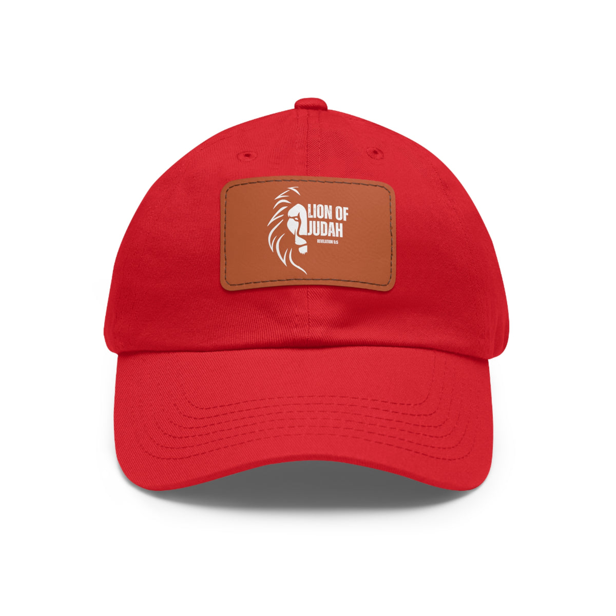 Lion Of Judah- Dad Hat with Leather Patch (Rectangle)