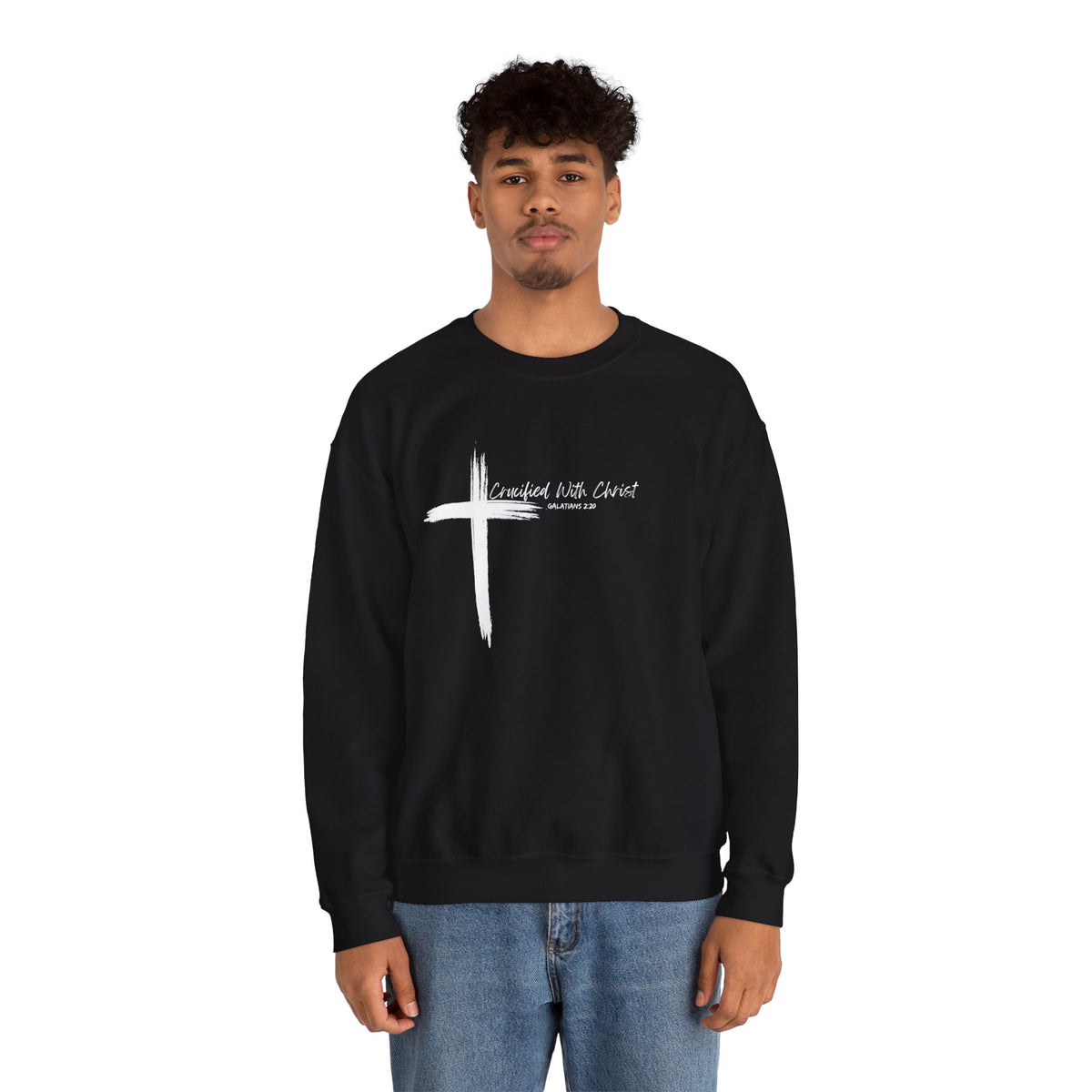 Crucified With Christ Ver.2- Christian Faith Crewneck Sweatshirt
