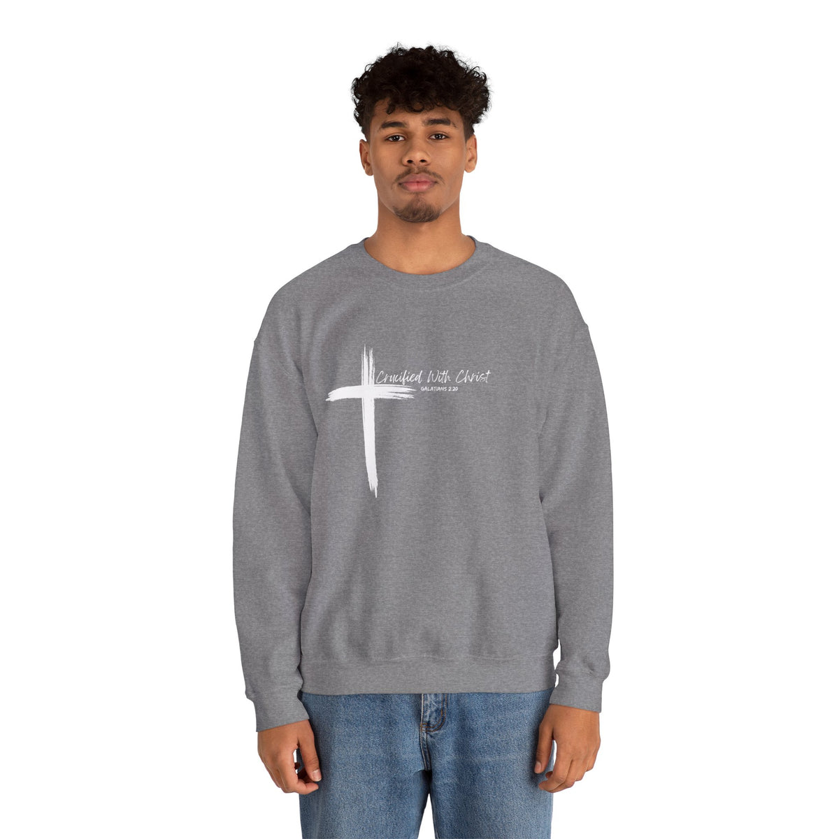 Crucified With Christ Ver.2- Christian Faith Crewneck Sweatshirt