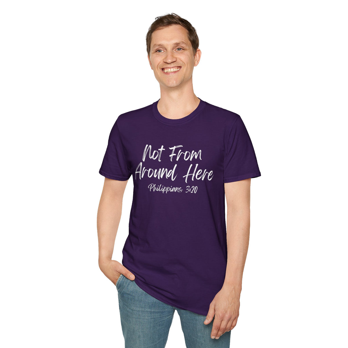 Not From Around Here- Unisex Softstyle T-Shirt