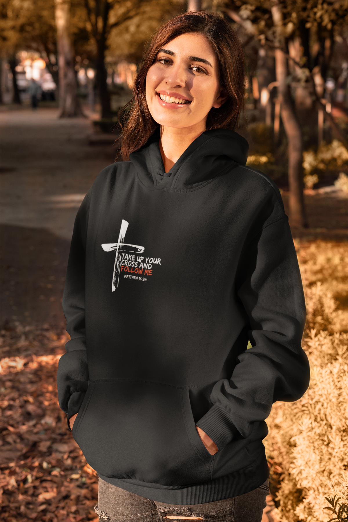 Take Up Your Cross and Follow Me Unisex Heavy Blend™ Hooded Sweatshirt