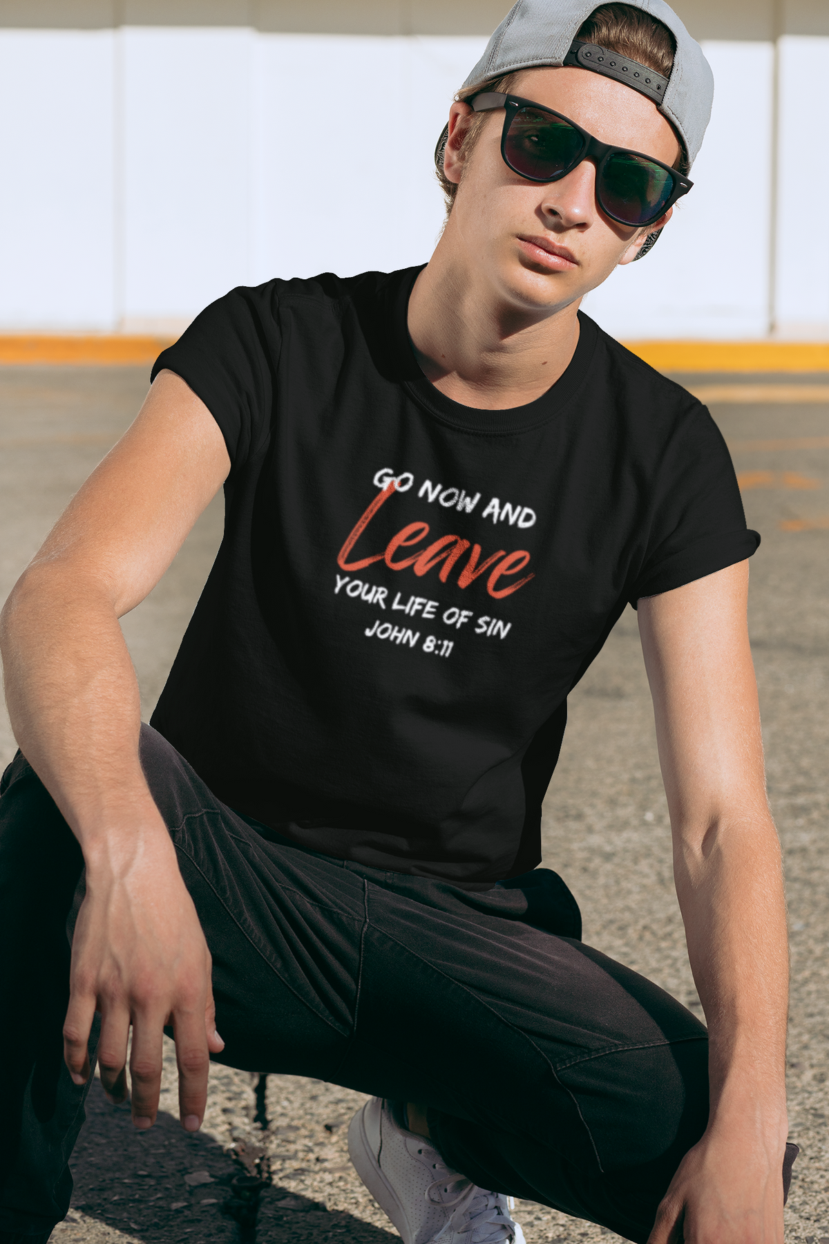 Go Now and Leave Your Life of Sin- Unisex Softstyle T-Shirt