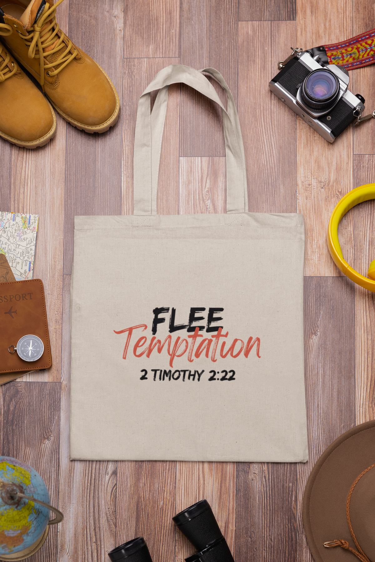 Flee Temptation- Cotton Canvas Tote Bag