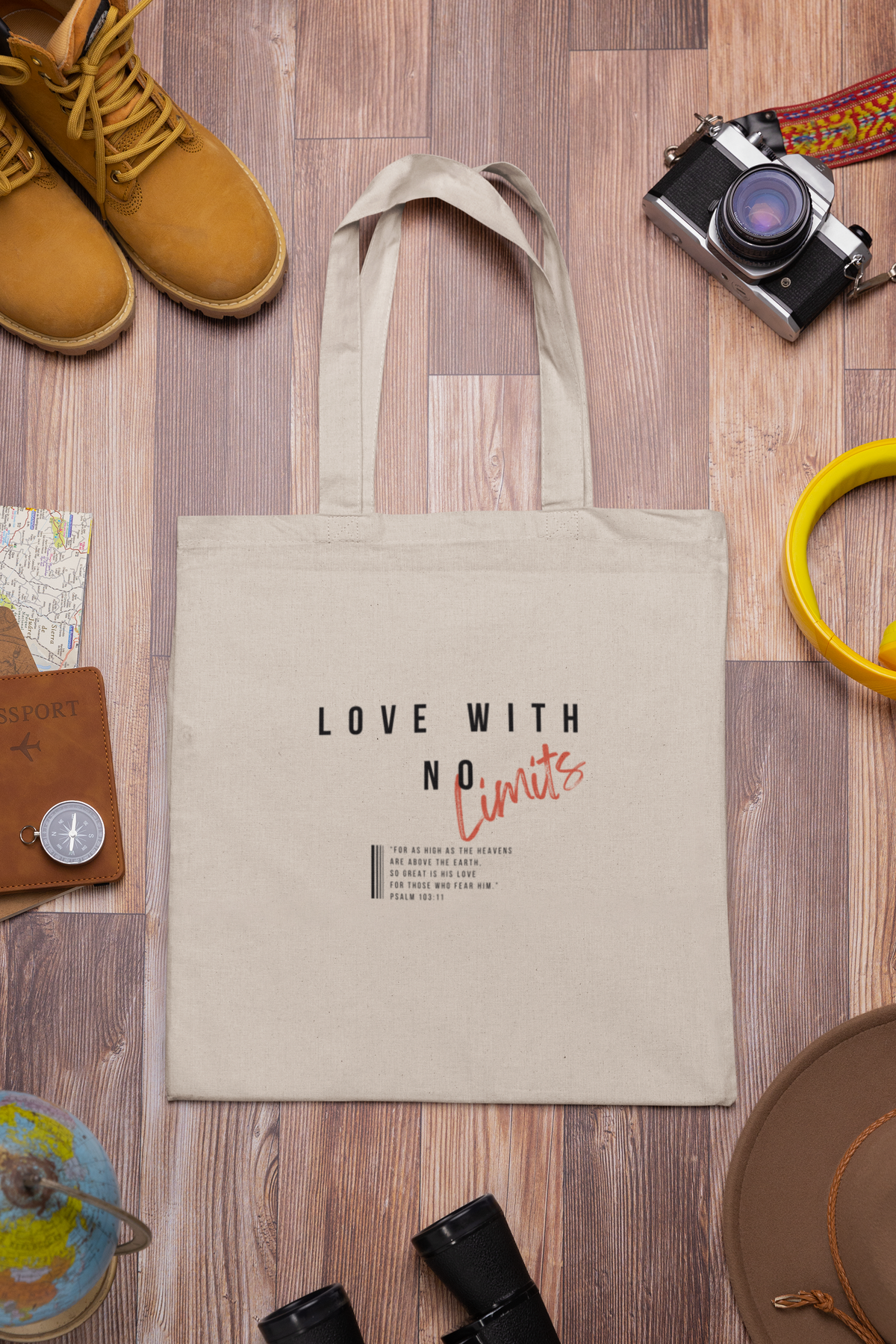 Love With No Limits- Cotton Canvas Tote Bag