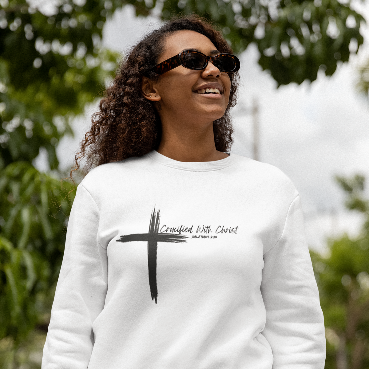 Crucified With Christ Ver.2- Christian Faith Crewneck Sweatshirt