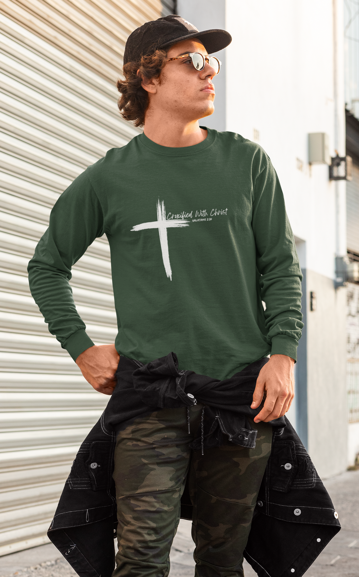Crucified With Christ Ver.2- Faith-Inspired Unisex Long Sleeve Tee