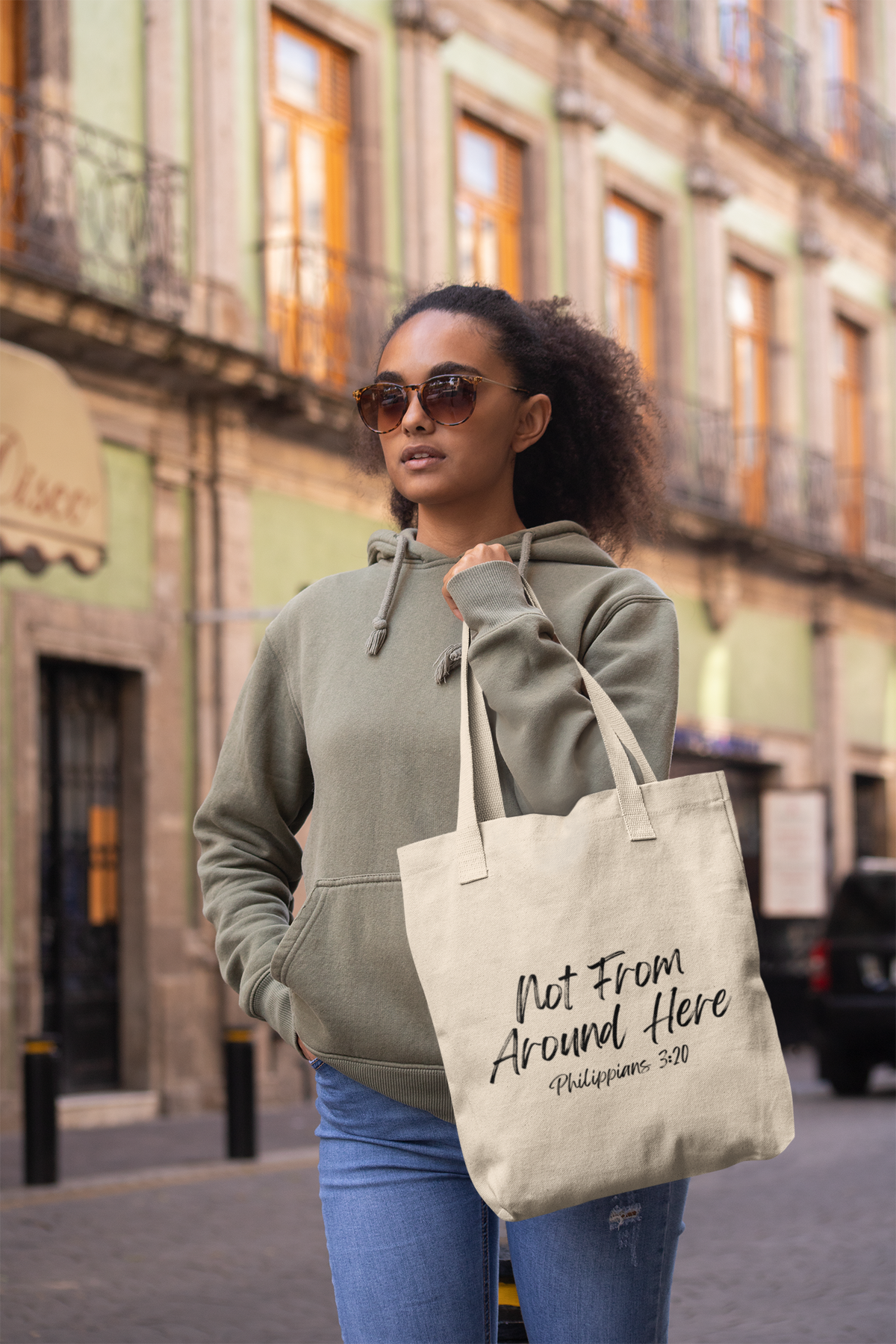 Not From Around Here- Cotton Canvas Tote Bag