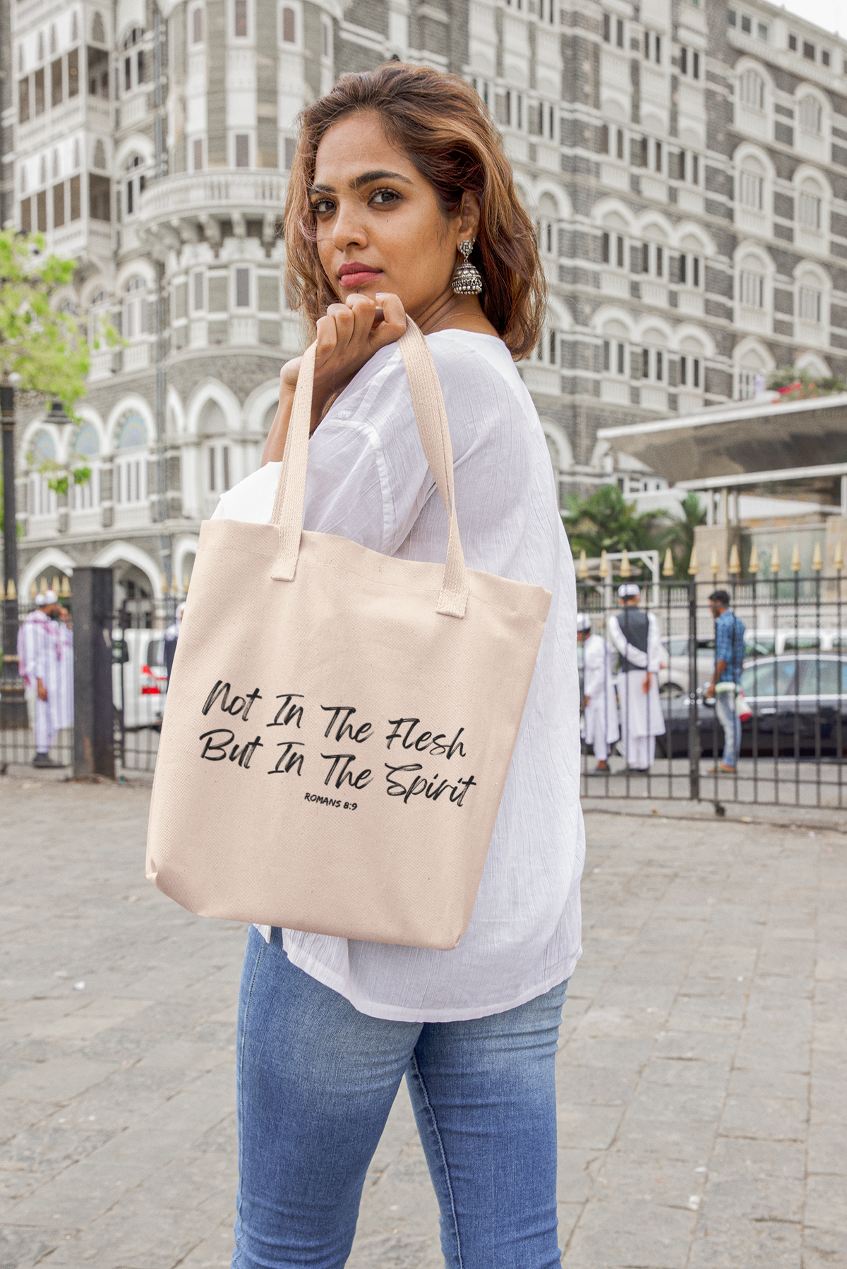 Not in the Flesh but in The Spirit- Cotton Canvas Tote Bag