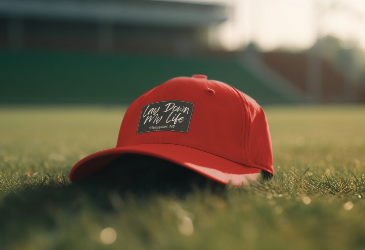 Lay Down My Life- Dad Hat with Leather Patch (Rectangle)