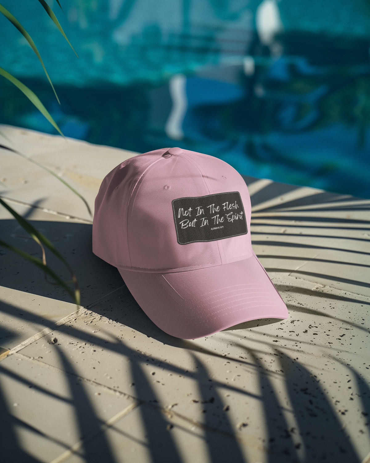 Not in the Flesh but in The Spirit- Dad Hat with Leather Patch (Rectangle)