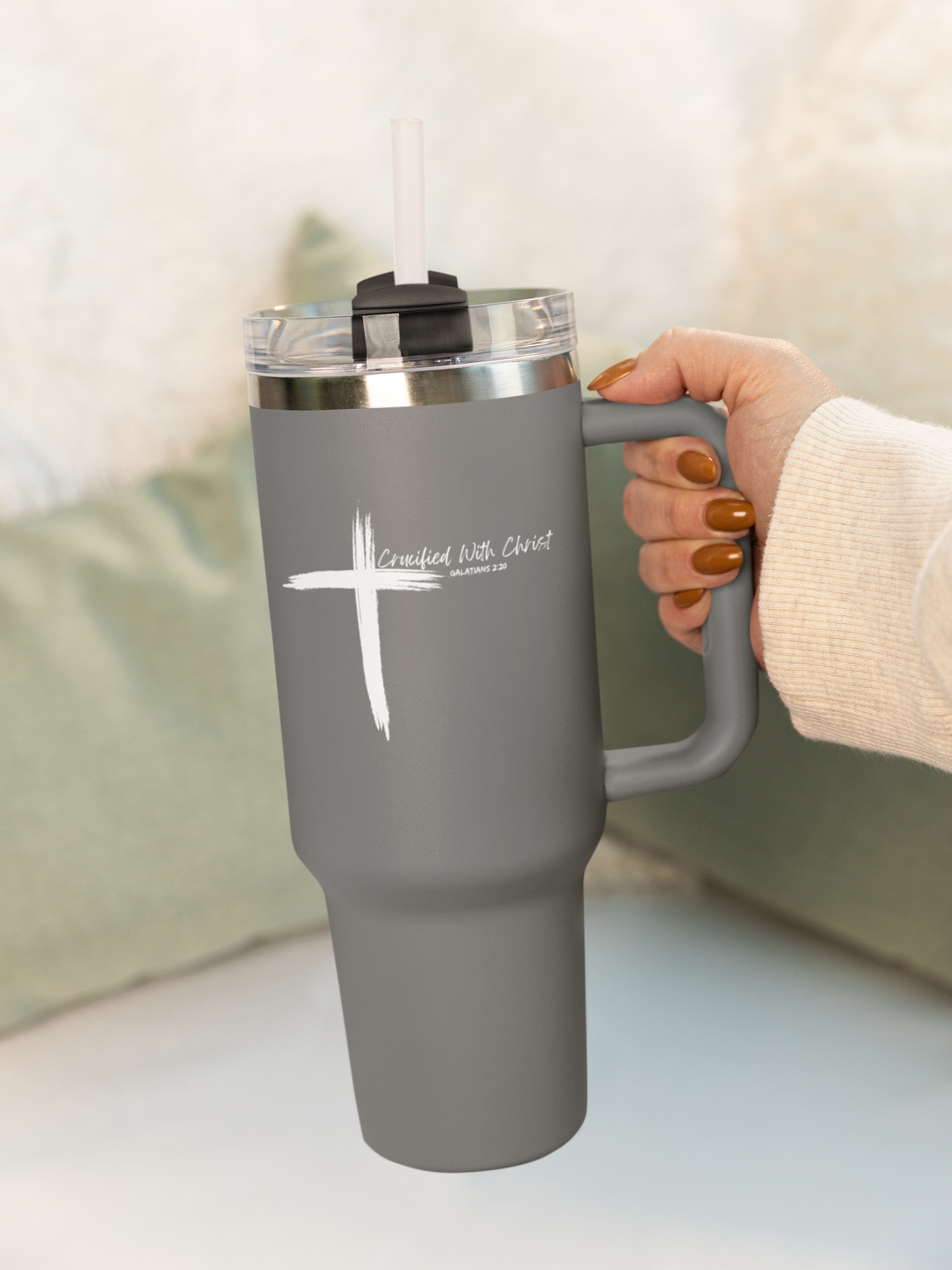 Crucified With Christ Ver.2- Insulated Travel Mug, 40oz