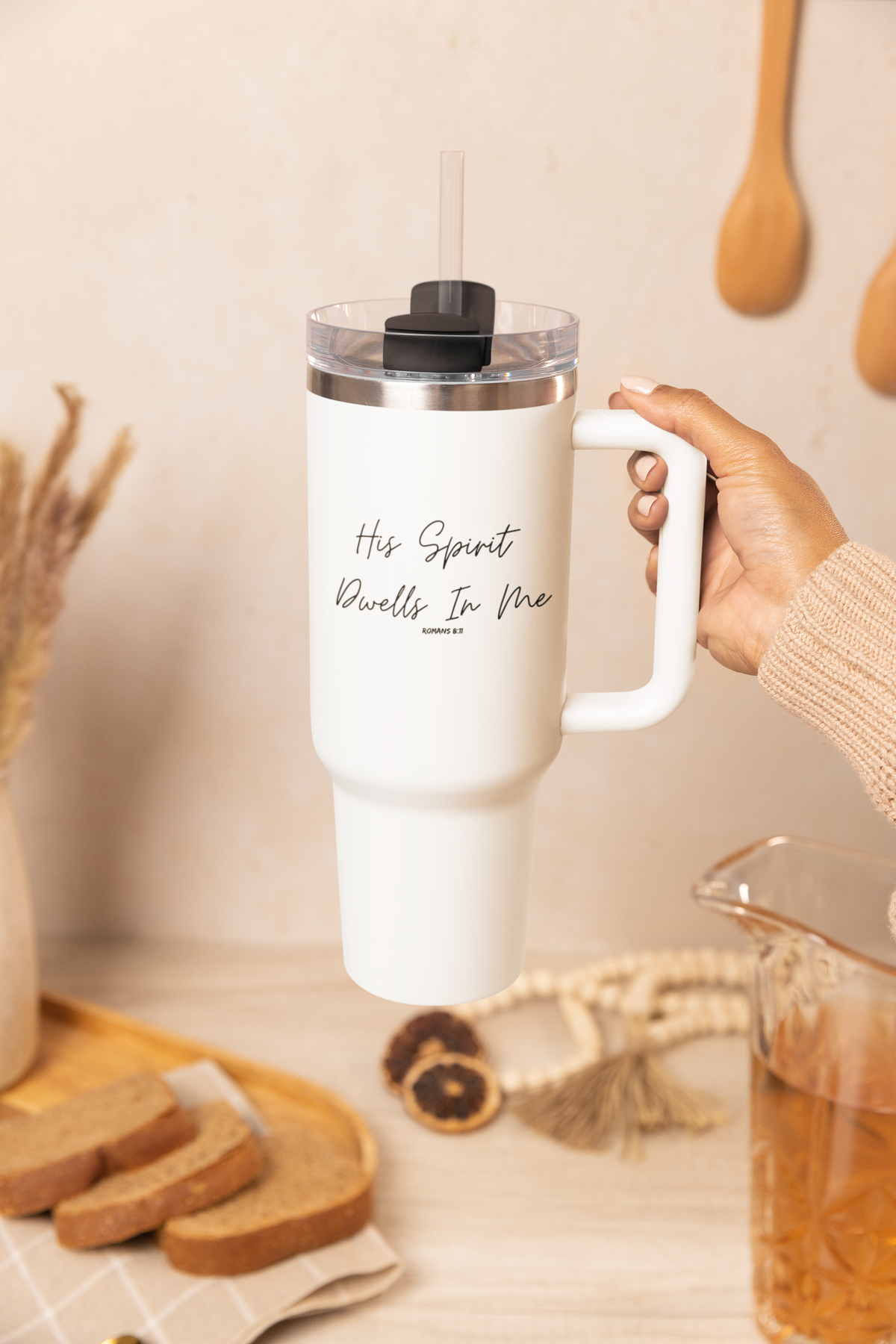 His Spirit Dwells in Me- Insulated Travel Mug, 40oz