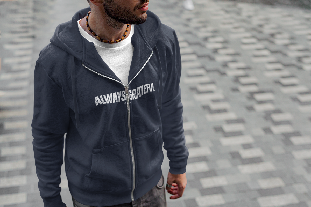 Always Grateful | Men's Heavy Blend™ Full Zip Hooded Sweatshirt