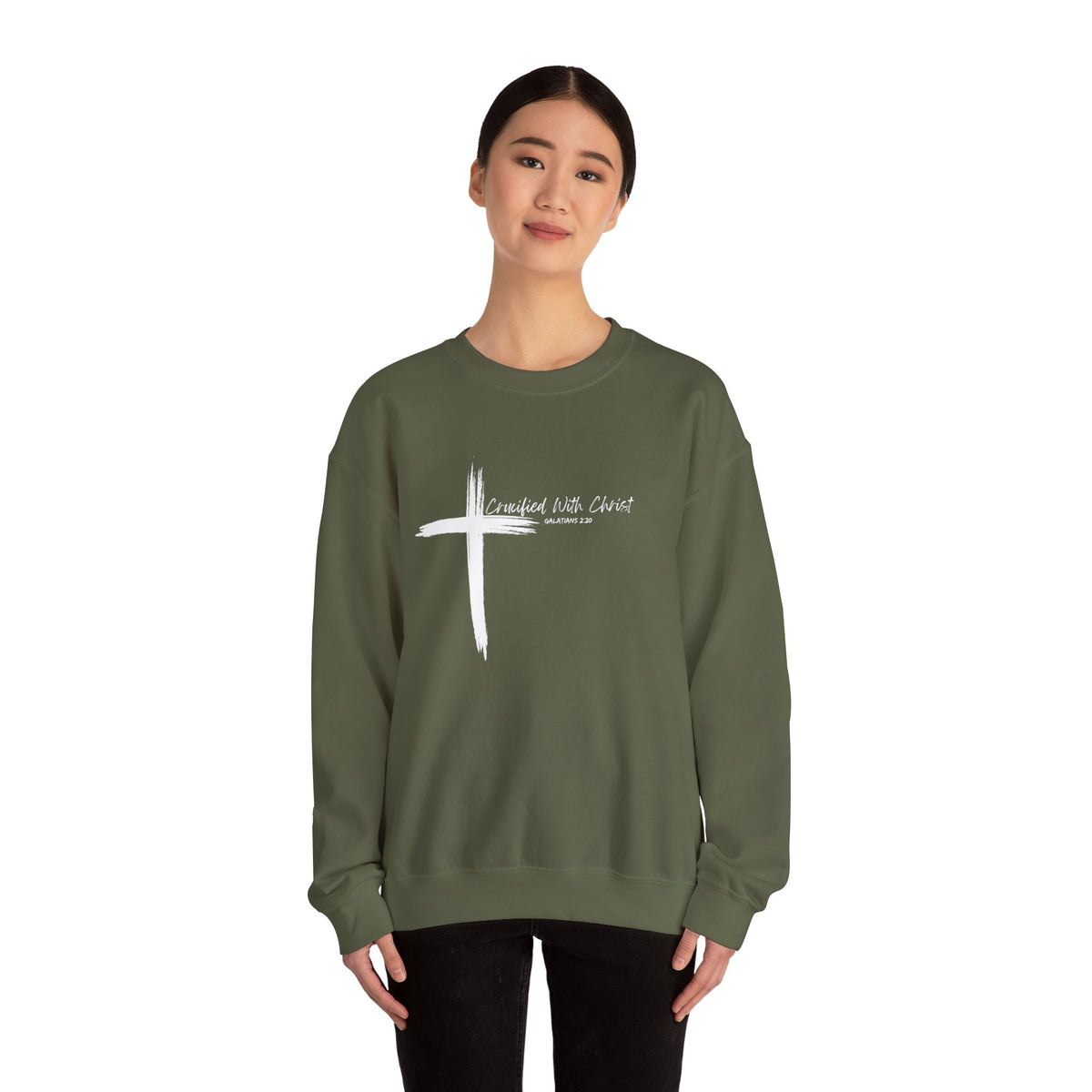 Crucified With Christ Ver.2- Christian Faith Crewneck Sweatshirt