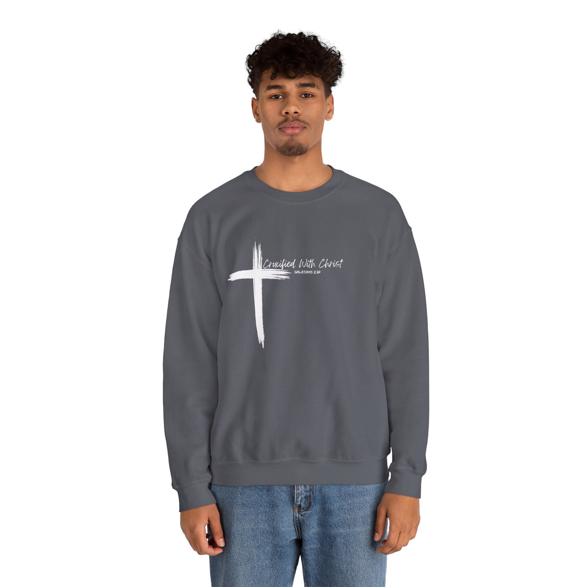 Crucified With Christ Ver.2- Christian Faith Crewneck Sweatshirt
