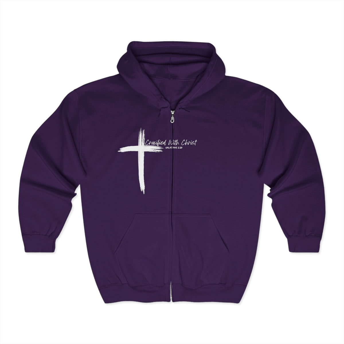 Crucified With Christ Ver.2 | Unisex Heavy Blend™ Full Zip Hooded Sweatshirt