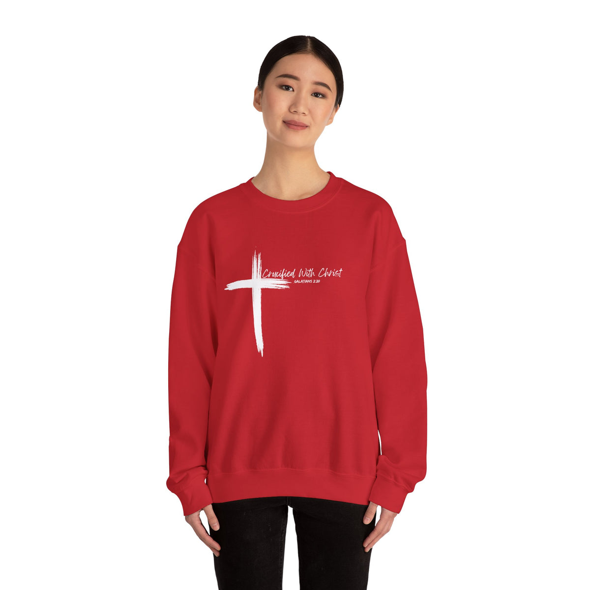 Crucified With Christ Ver.2- Christian Faith Crewneck Sweatshirt